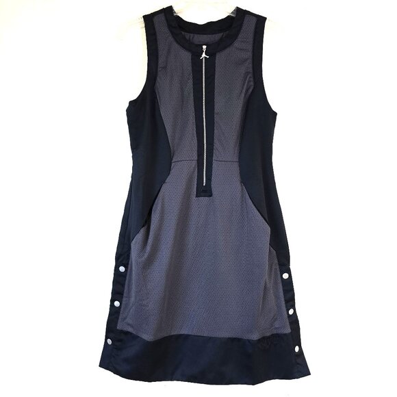 Nike Dresses & Skirts - Jordan Utility Capsule Zip Dress Black Grey Mesh Snap Hem Small